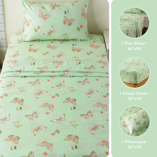 Kids Sheets Set-GreenButterfly