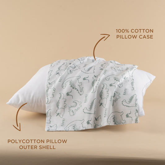Toddler Pillows-WhiteDinosaur