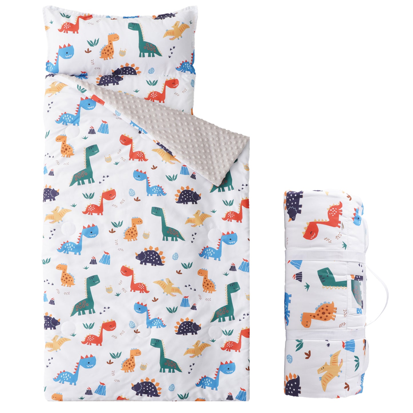 Toddler Nap Mat-Dinosaur White