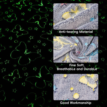 Glow in The Dark Kids Blankets-Butterfly