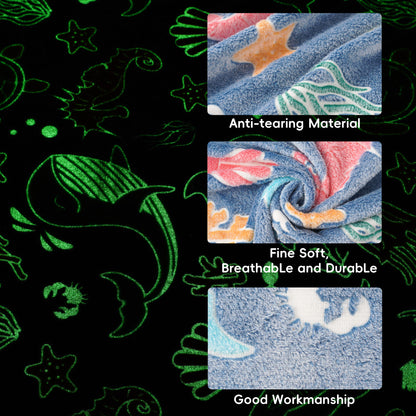 Glow in The Dark Kids Blankets-Turtle