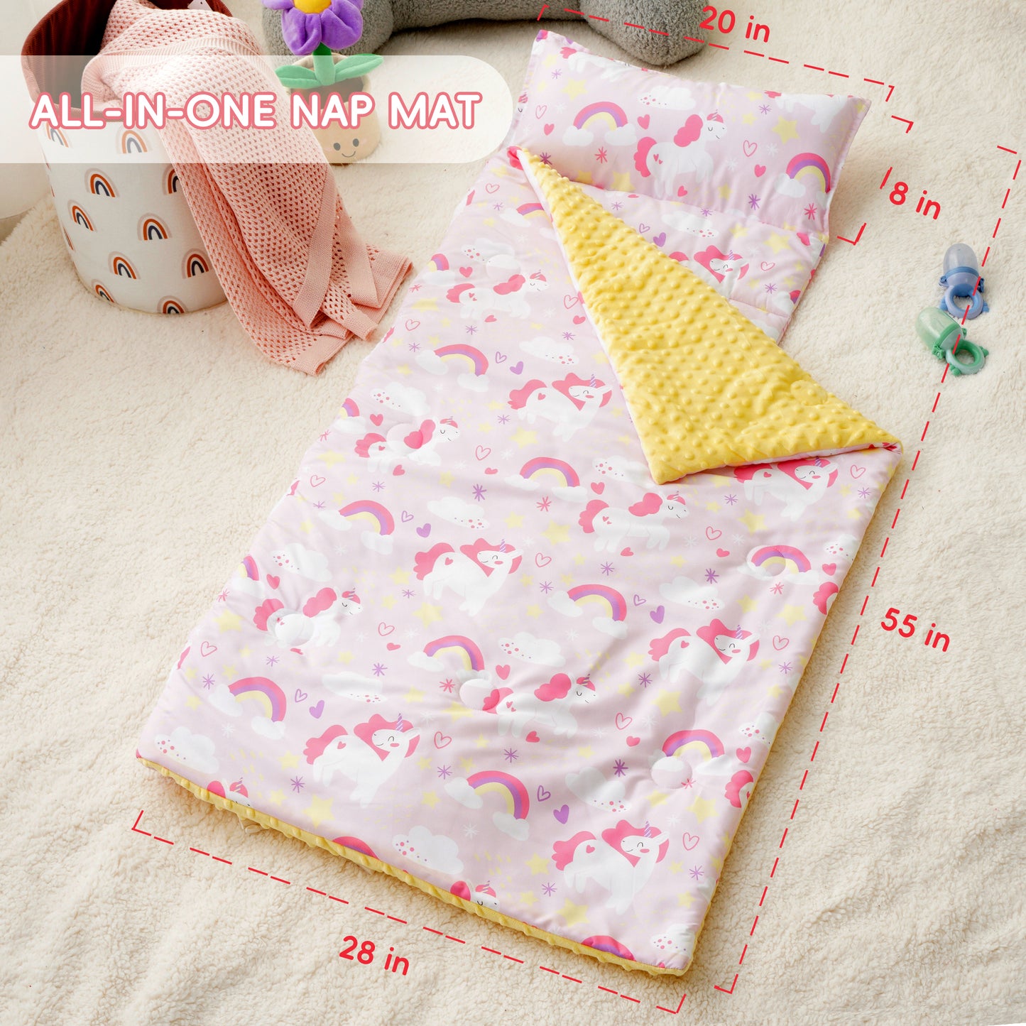 Cozy Kids Nap Mat-Pink Horse