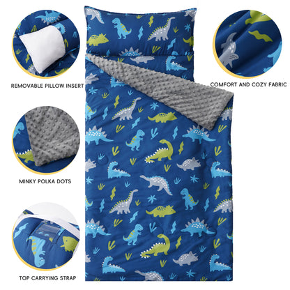 Toddler Nap Mat-Dinosaur Deep Blue