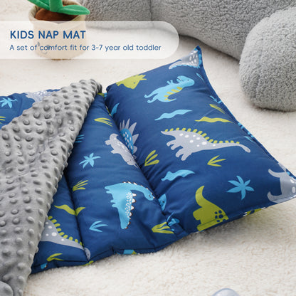 Toddler Nap Mat-Dinosaur Deep Blue