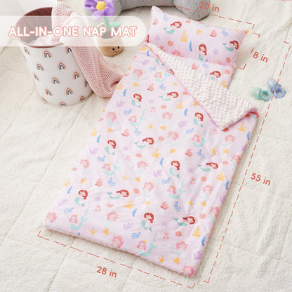 Toddler Nap Mat-Pink Mermaid