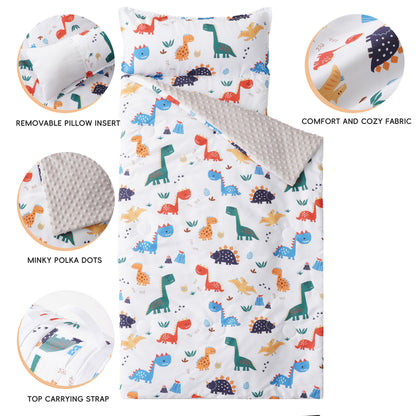 Toddler Nap Mat-Dinosaur White