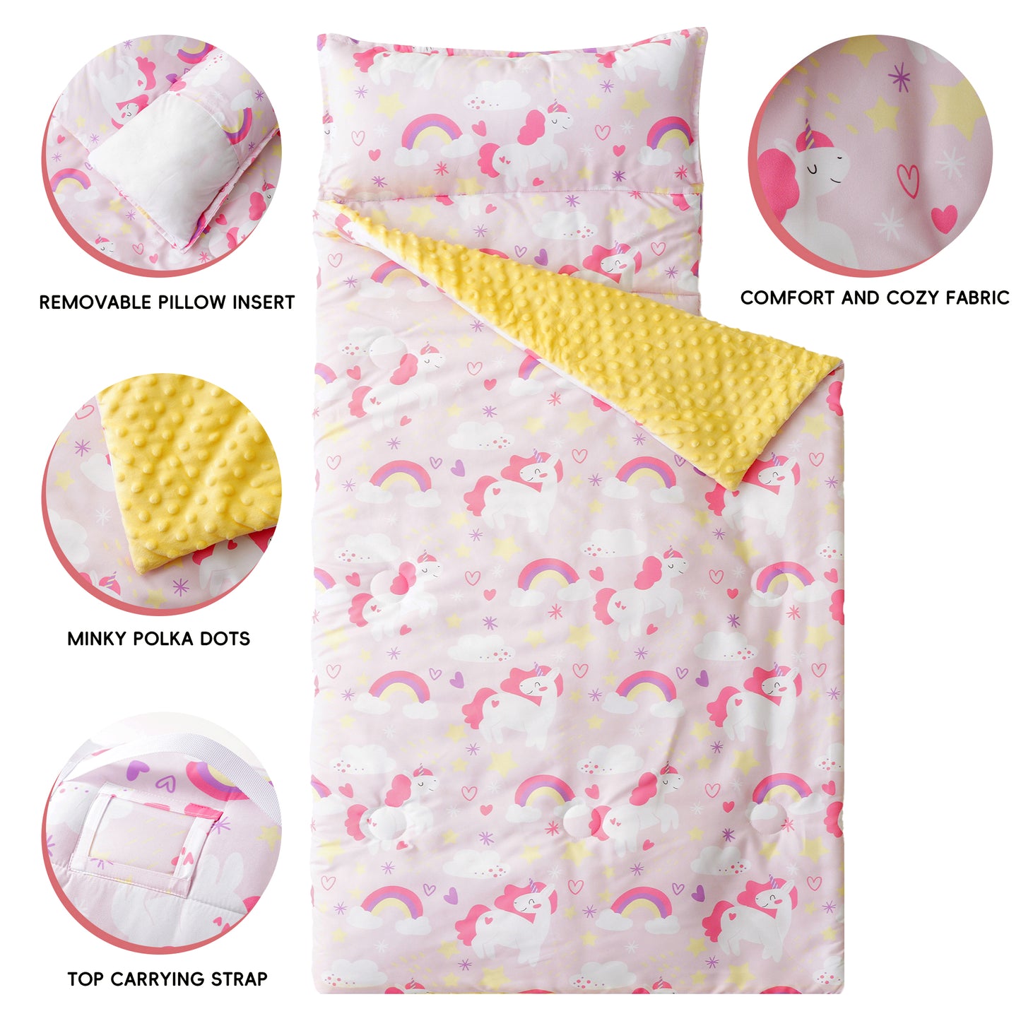 Cozy Kids Nap Mat-Pink Horse