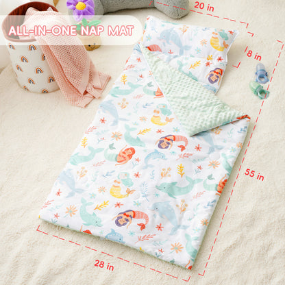 Toddler Nap Mat-Whale White