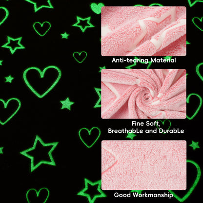 Glow in The Dark Kids Blankets-PinkHeart