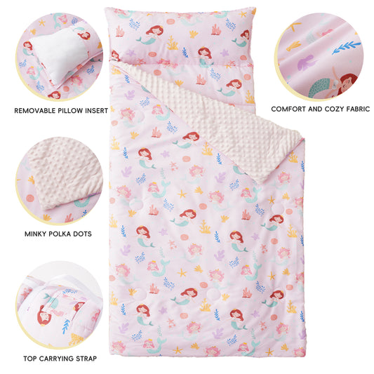 Toddler Nap Mat-Pink Mermaid