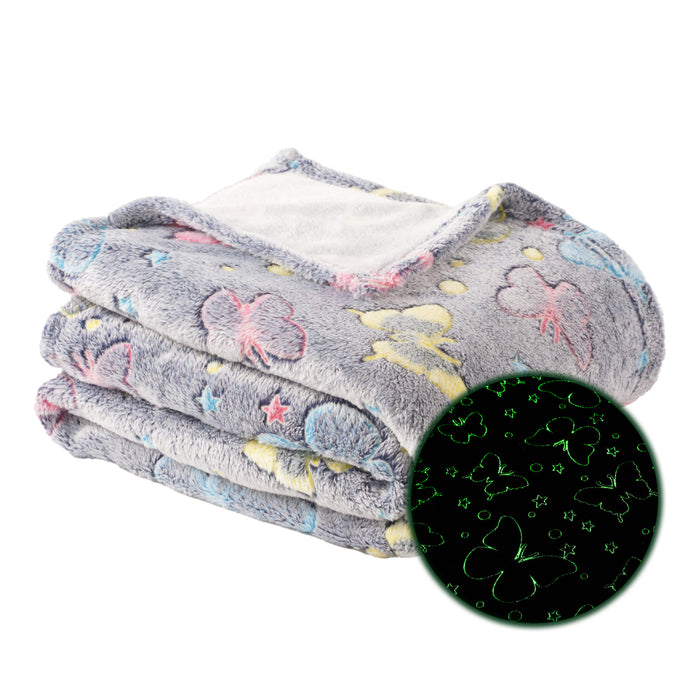Glow in The Dark Kids Blankets-Butterfly