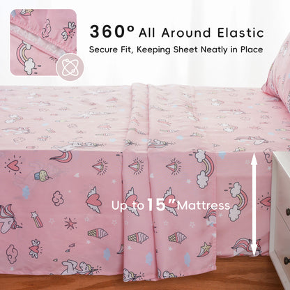 Kids Sheets Set-UnicornPink