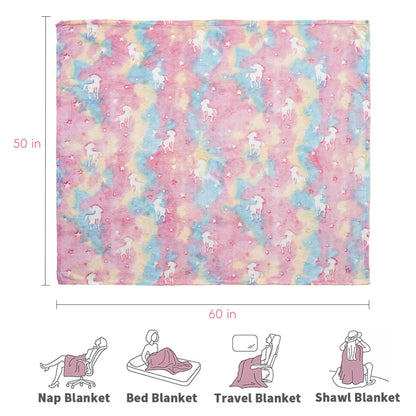 Glow in The Dark Kids Blankets-RainbowUnicorns