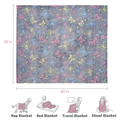 Glow in The Dark Kids Blankets-Butterfly