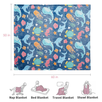 Glow in The Dark Kids Blankets-Turtle