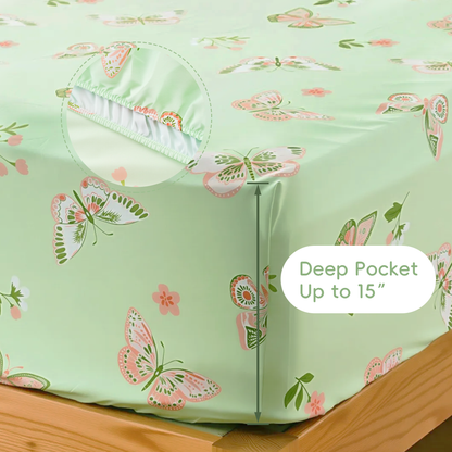 Kids Sheets Set-GreenButterfly