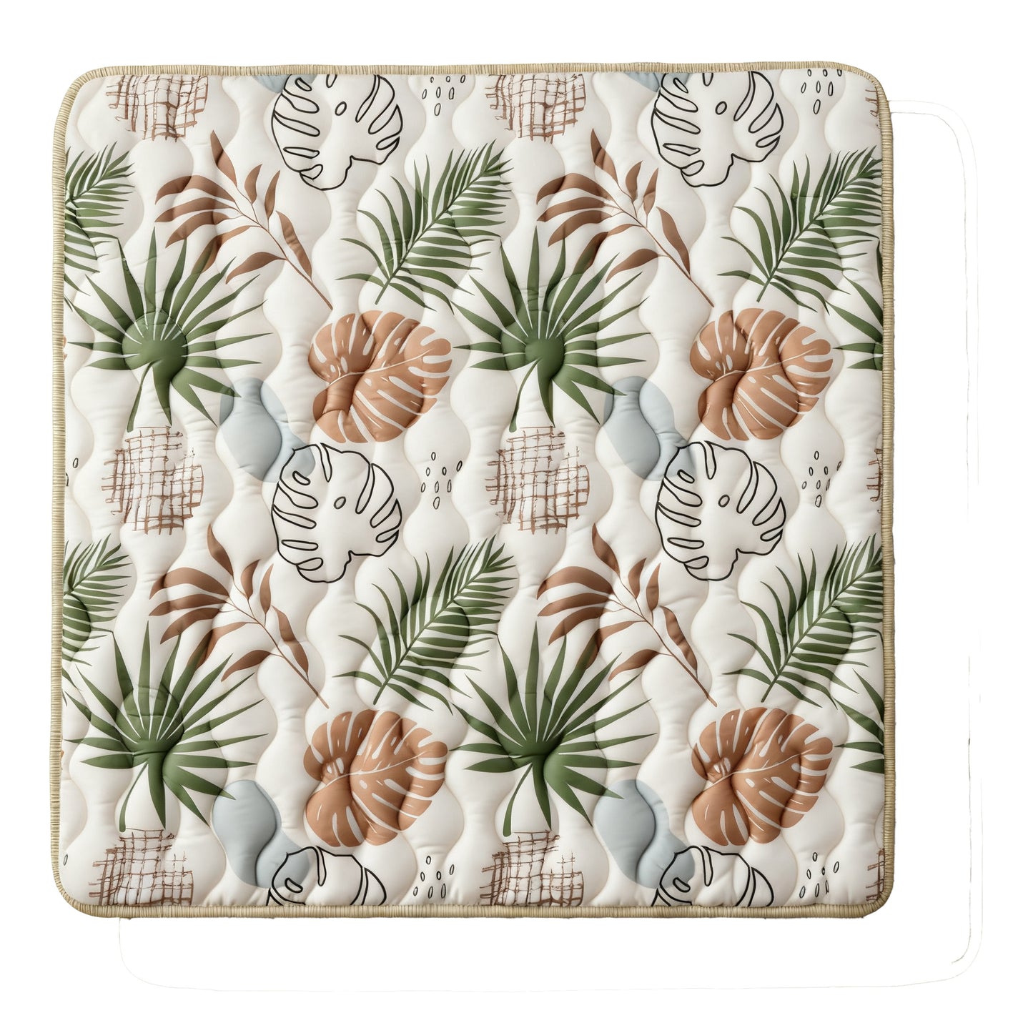 Baby Play Mat-Beige Leaves