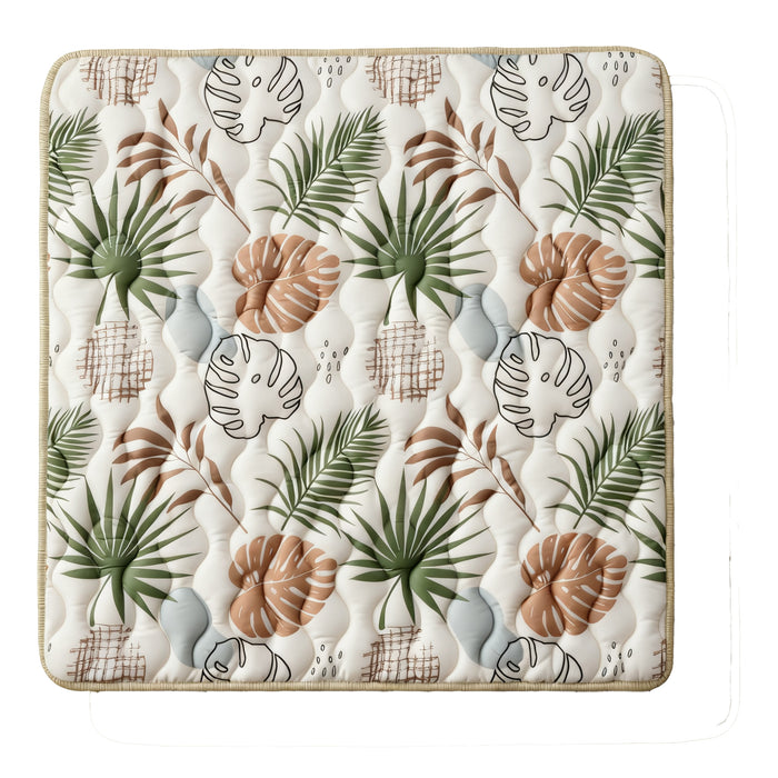 Baby Play Mat-Beige Leaves
