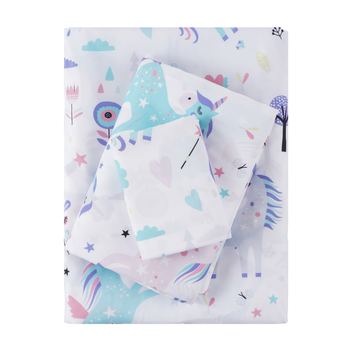 Kids Sheets Set-UnicornWhite