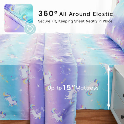 Kids Sheets Set-ColorfulUnicorn