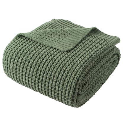 Knit Throw Blanket-Sage