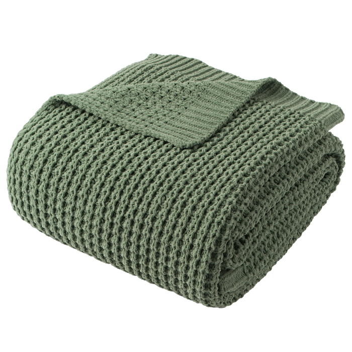 Knit Throw Blanket-Sage
