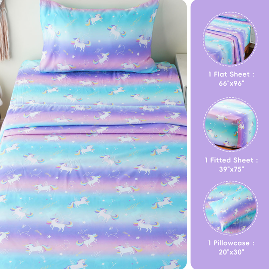 Kids Sheets Set-ColorfulUnicorn