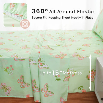 Kids Sheets Set-GreenButterfly