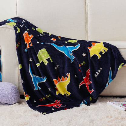 Glow in The Dark Kids Blankets-BlueDinosaur