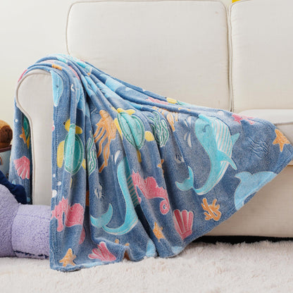 Glow in The Dark Kids Blankets-Turtle