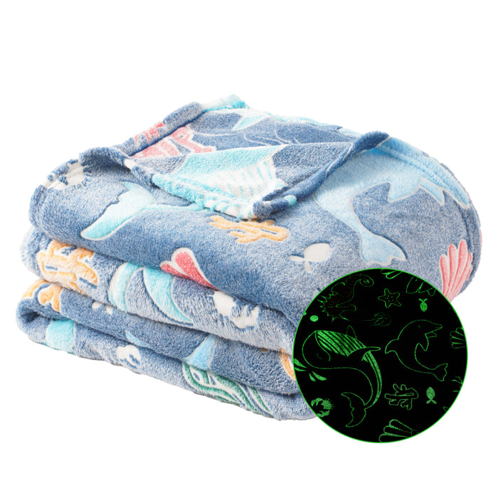 Glow in The Dark Kids Blankets-Turtle
