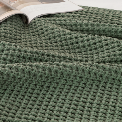 Knit Throw Blanket-Sage