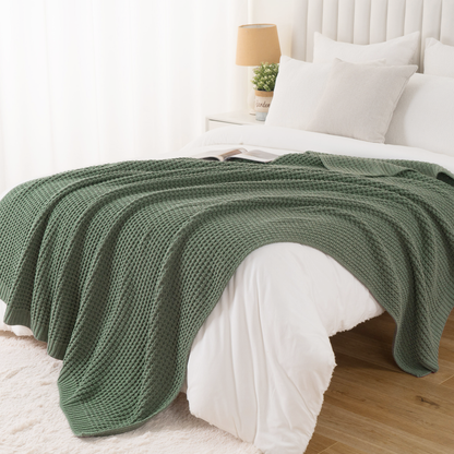 Knit Throw Blanket-Sage