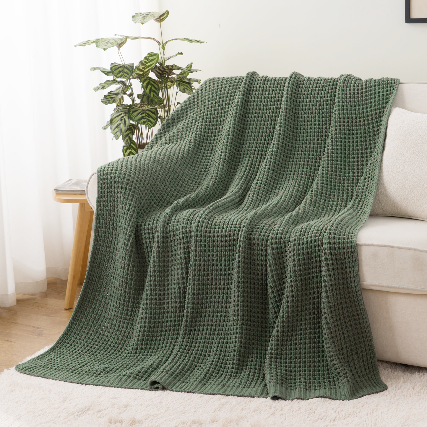 Knit Throw Blanket-Sage