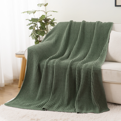 Knit Throw Blanket-Sage