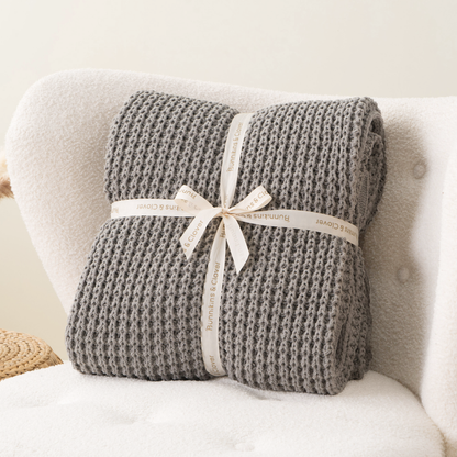 Knit Throw Blanket-Grey