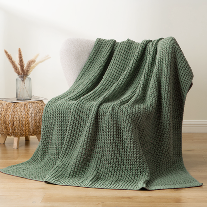 Knit Throw Blanket-Sage
