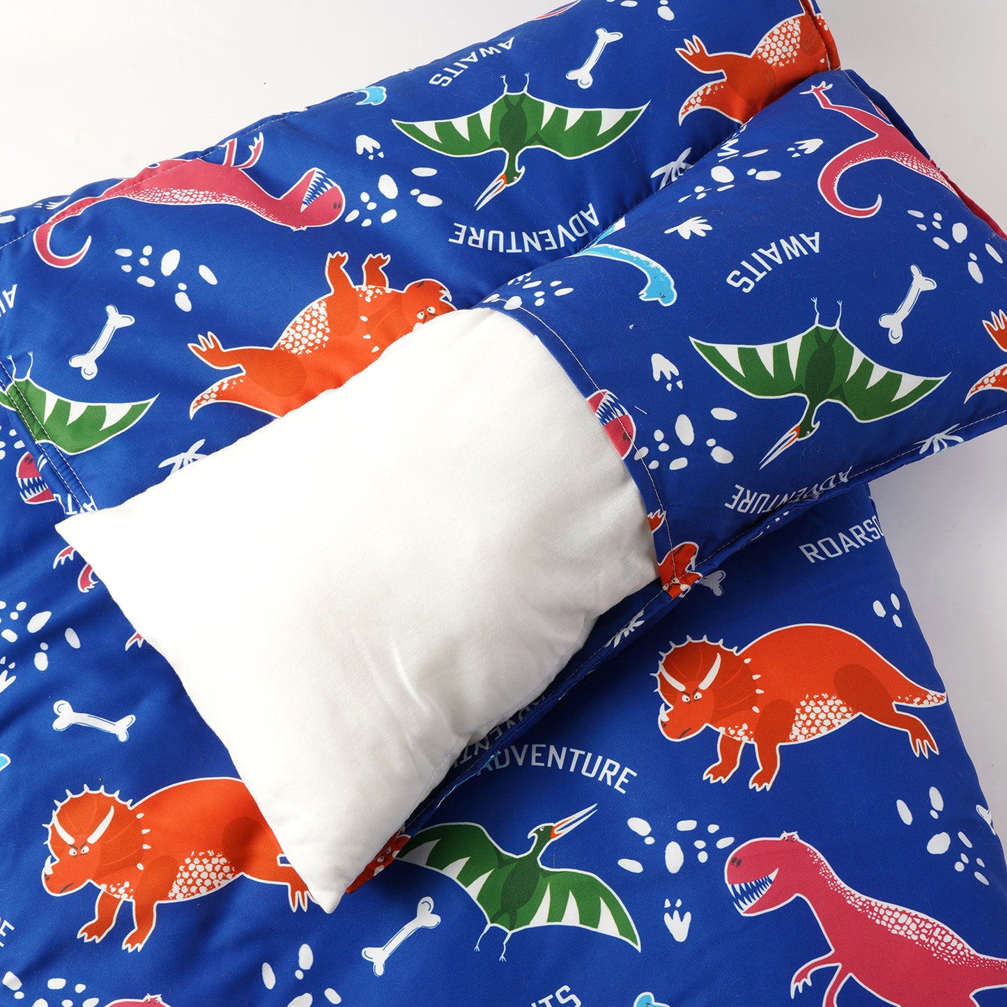 Cozy Kids Nap Mat-Blue Dinosaur