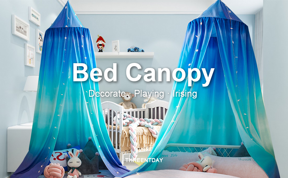 🔥Free Shipping🔥Hanging Round Canopy Bed Curtains