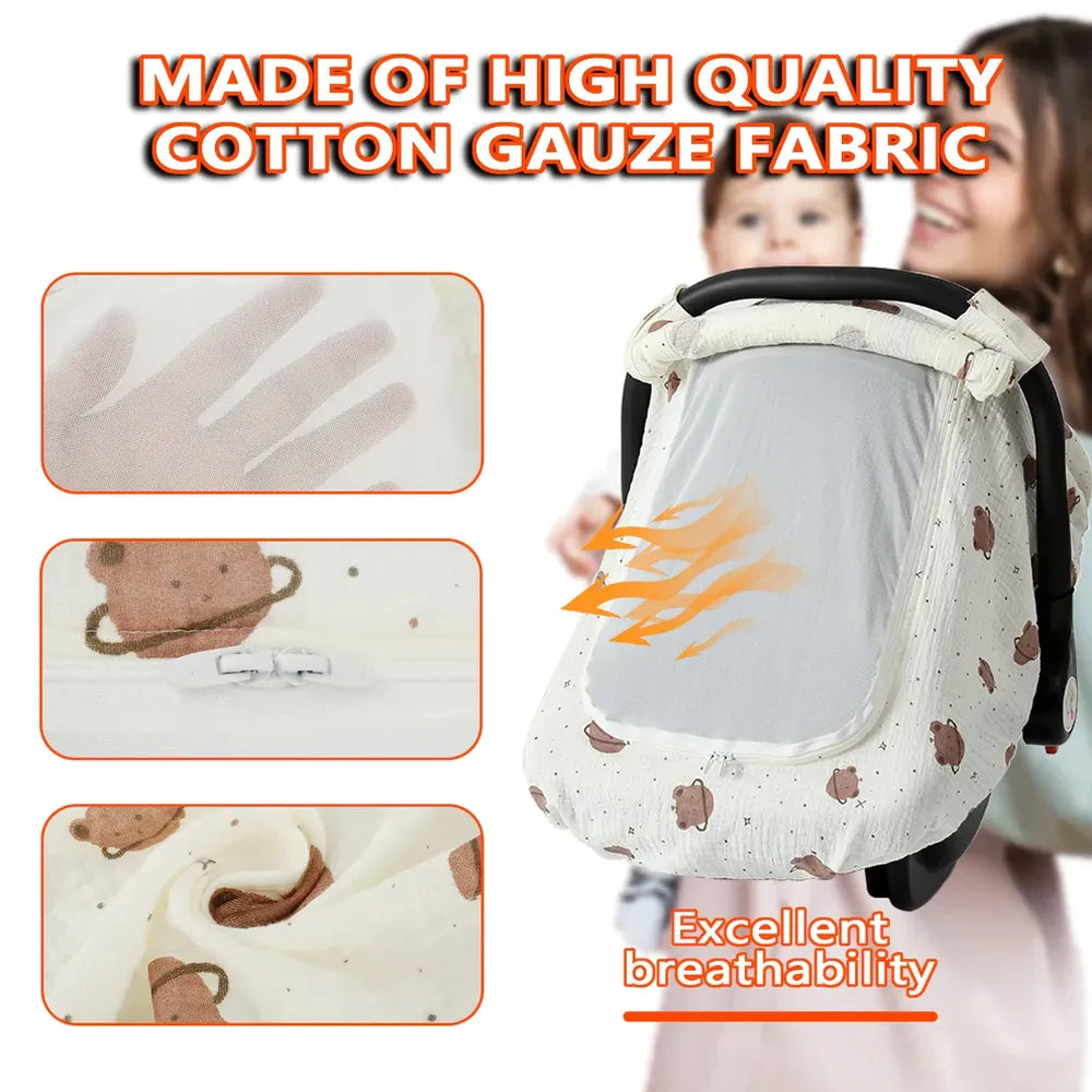 Bunnikins & Clover Baby Car Seat Net Cover