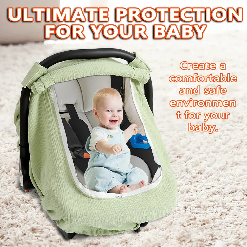 Bunnikins & Clover Baby Car Seat Net Cover