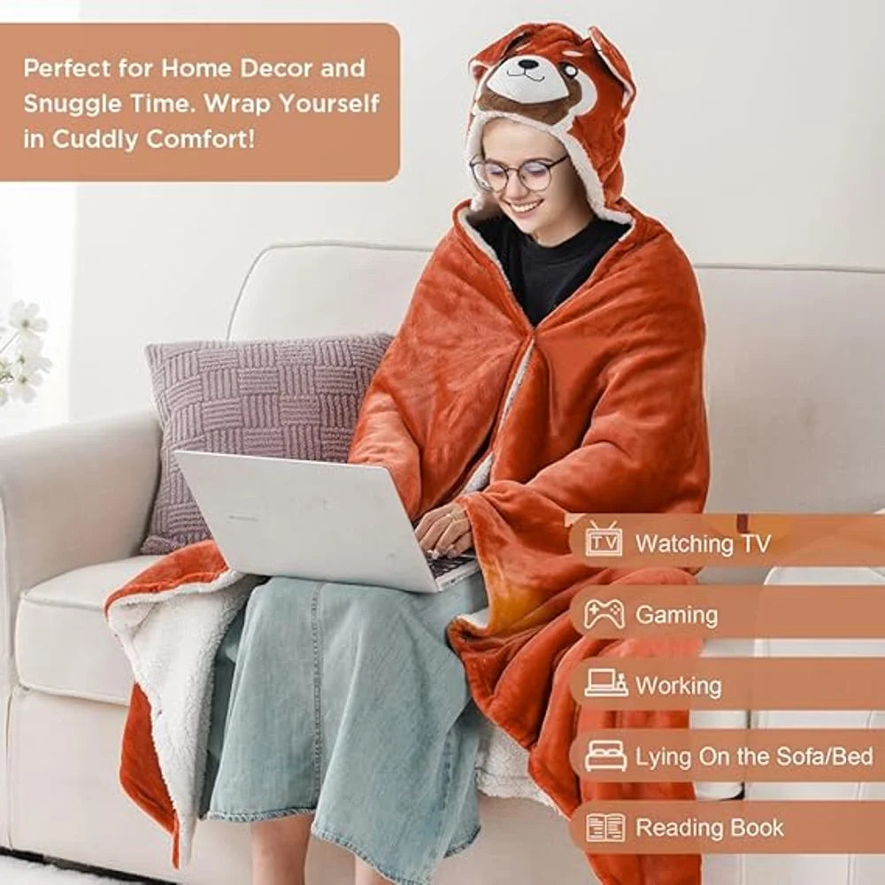 Bunnikins & Clover Hoodie Blanket for Adults