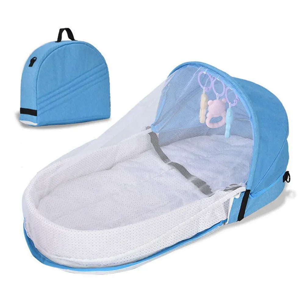 Foldable Baby Bed with Mosquito Net – Portable Crib