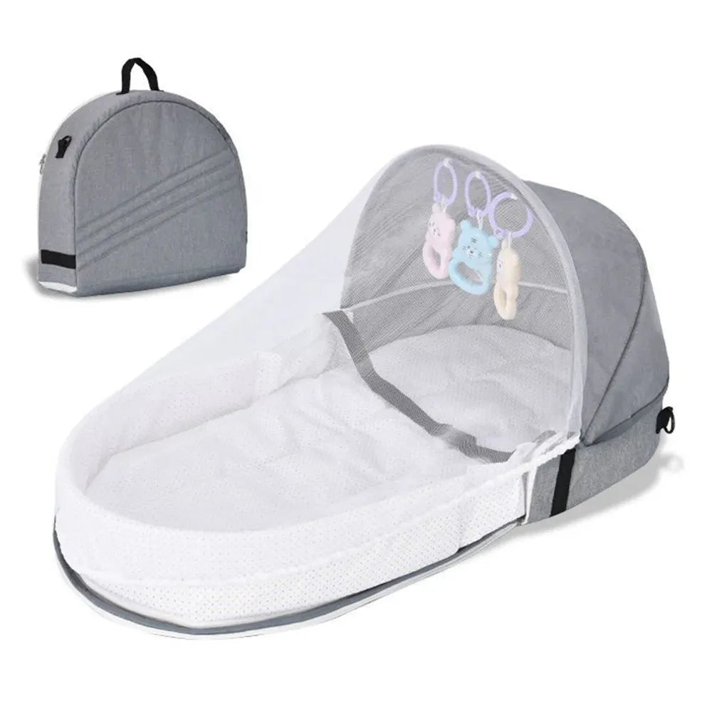 Foldable Baby Bed with Mosquito Net – Portable Crib