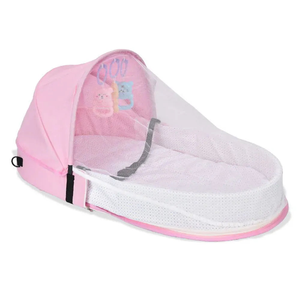 Foldable Baby Bed with Mosquito Net – Portable Crib