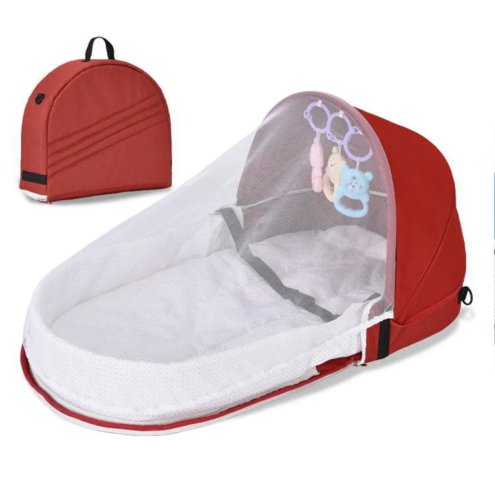Foldable Baby Bed with Mosquito Net – Portable Crib