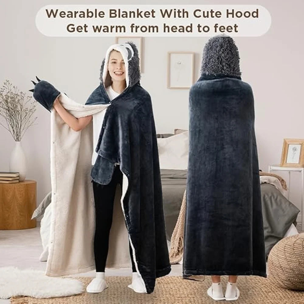 Bunnikins & Clover Hoodie Blanket for Adults
