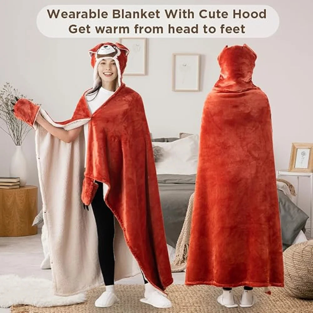 Bunnikins & Clover Hoodie Blanket for Adults