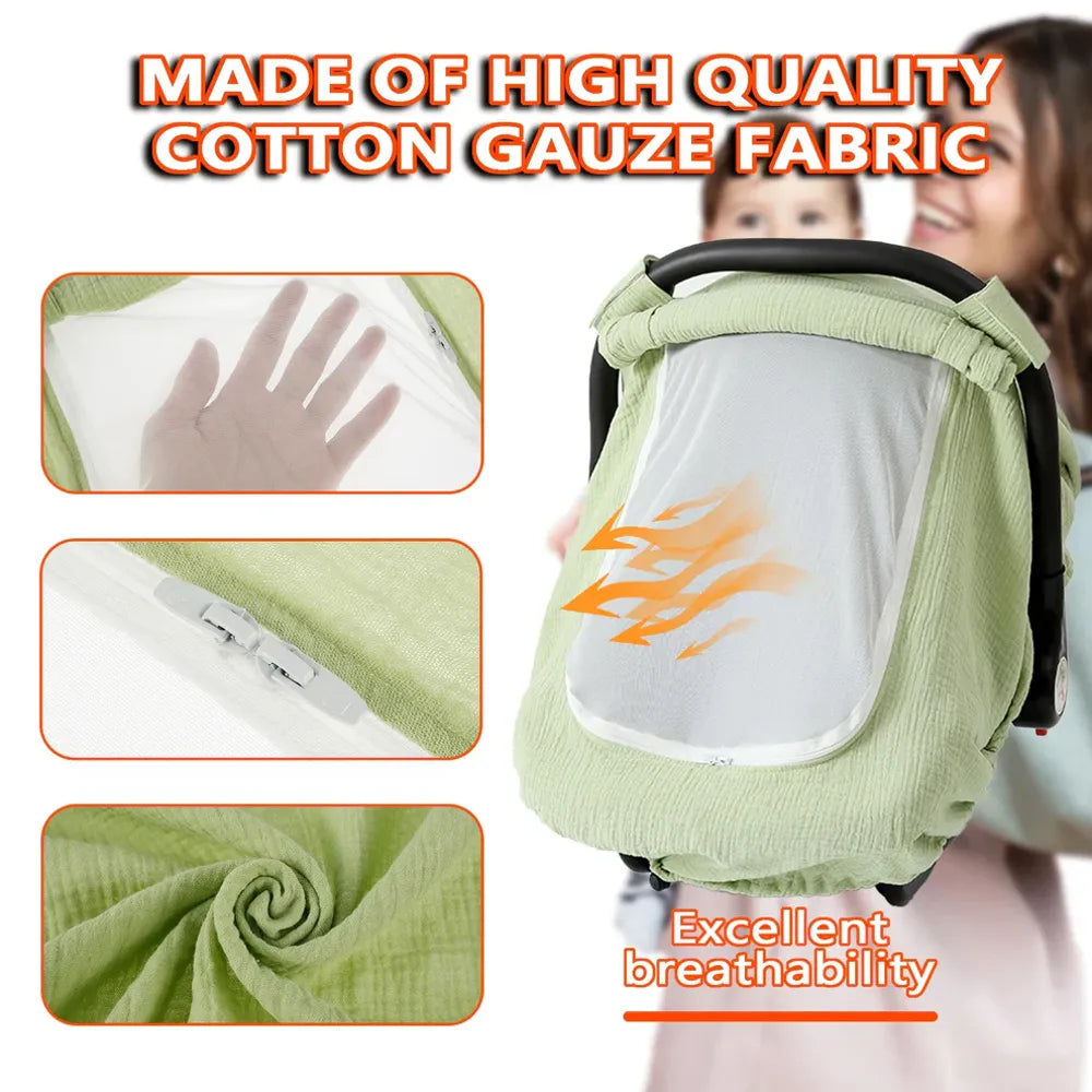 Bunnikins & Clover Baby Car Seat Net Cover