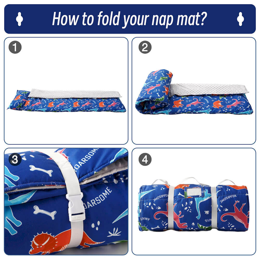Cozy Nap Mat for Kids with Removable Pillow